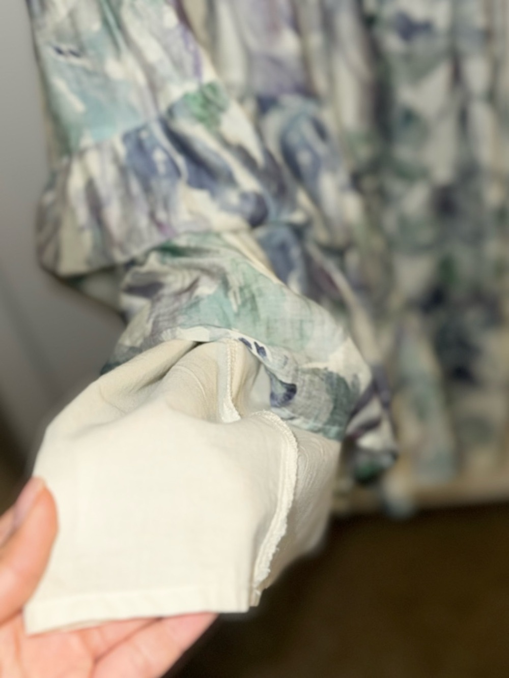 Lucy Paris Blue and Mint Floral Tiered Midi Dress - Picture 6 of 10